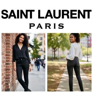 Saint Laurent Black Denim Skinny Jeans 27